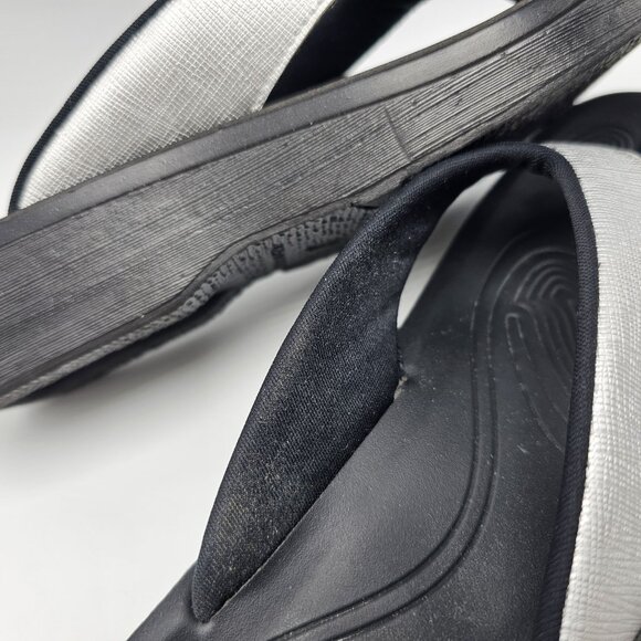 AEROTHOTIC Arch Support silver Flip Flops Sandals 36 Thongs Shoes Silver Slip On - Picture 5 of 11